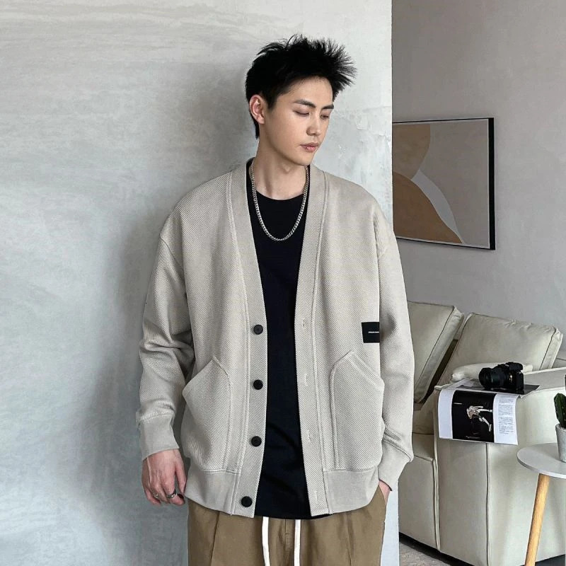 Autumnr and Winter Knitted Cardigan Male Korean Clothes Mens Sweaters In Y2k Jumpers Cashmere Long Sleeve Jackets 241018