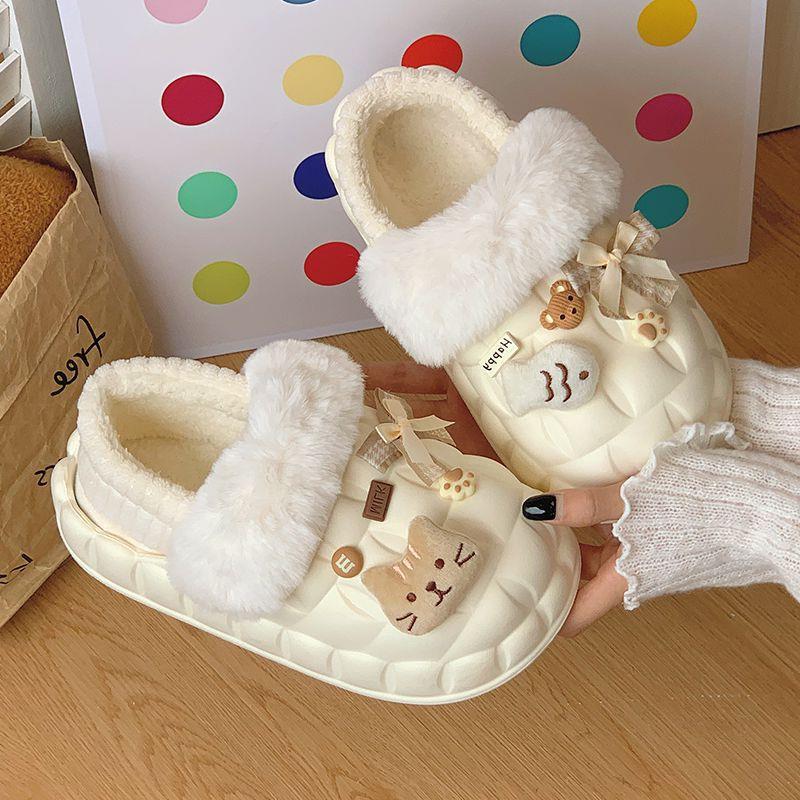 Plush Cartoon Cotton Slippers Detachable Heel for Indoor Warmth Washable Home Shoes 2024 New Arrival | Free Shipping