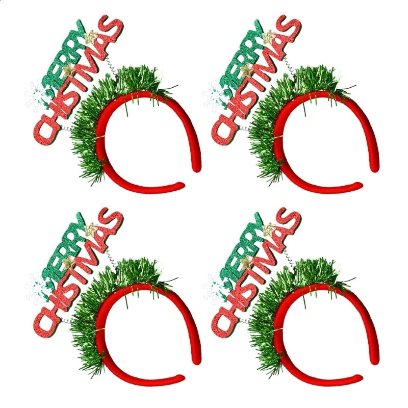 4 packages of Christmas letter headbands for women and girls holiday hairbands 241018