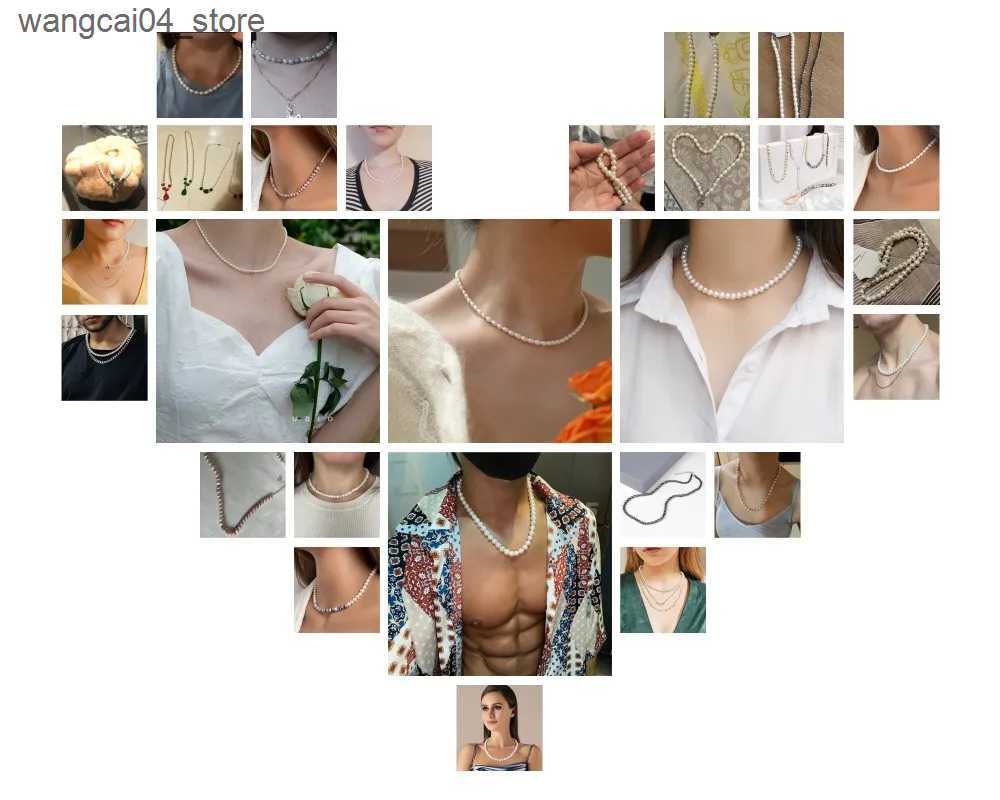 Chokers Trend Jewelry Purple Natural Pearls Necklace Freshwater Pearl Bead Necklace Womens Pearl Necklace Fashion Jewelry L240910