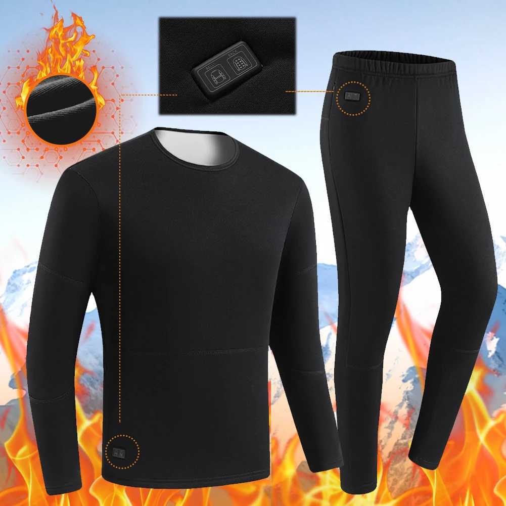 Men's Thermal Underwear 30 Zone Winter Hot Underwear Outdoor Sports Underwear Skateboarding Skiing Set Womens Electric Heating Clothing Y241018JV