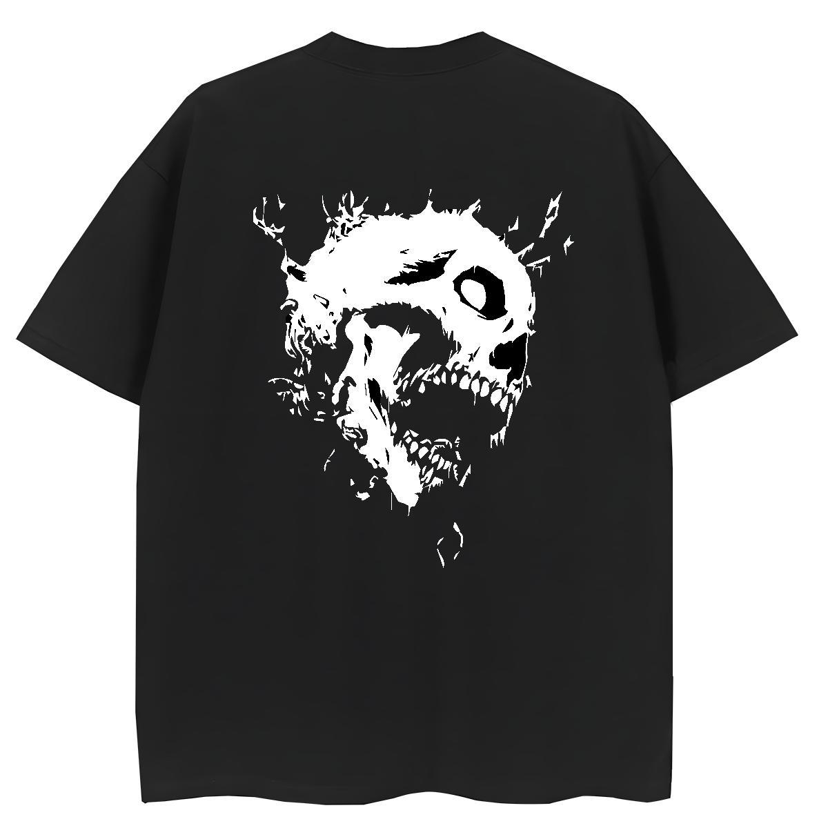 Factory Direct Womens T Shirts 100% Cotton 230g Breathable Short Sleeve Casual skull Lady T shirt Loose Anime Print Polos