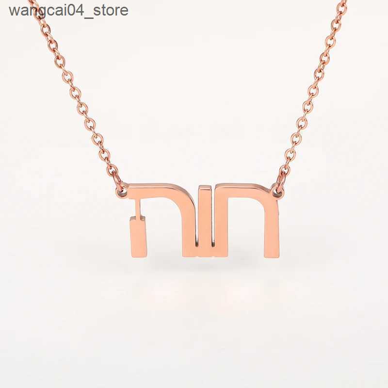 Chokers Customized Je Name Necklace Womens Personalized Hebrew Letter Stainless Steel Chain Necklace Gothic Custom Jewelry L240910