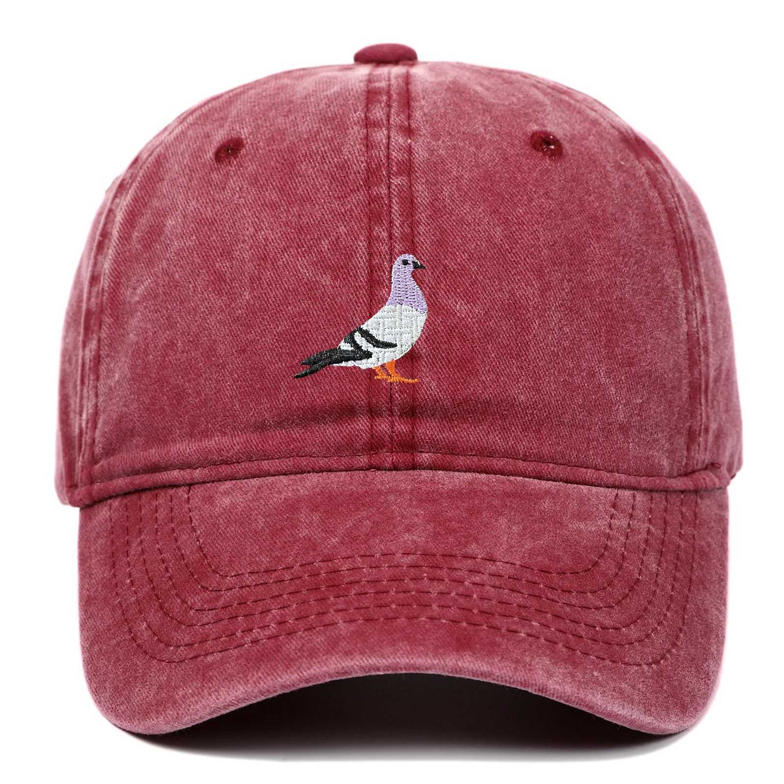 2024 Spring New Pigeon Embroidered Water Washed Sunscreen Sun Hat for Men and Women Outdoor Sports Fishing Sunshade Baseball HatX241018