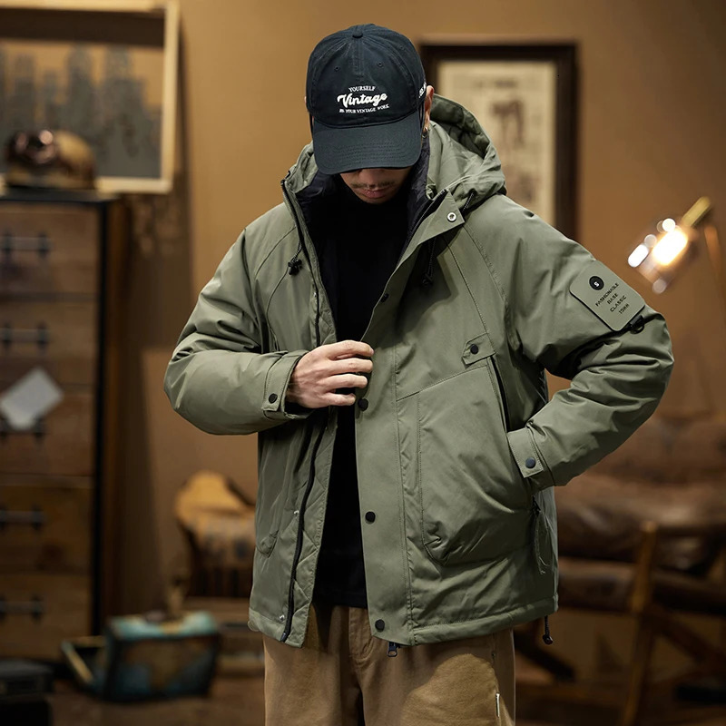 White Duck Down Three Proof Jacket Men Fall Winter Loose Thick Warm Coat Oudoor Trekking Ski Stormsuit Travel Windbreaker 241018