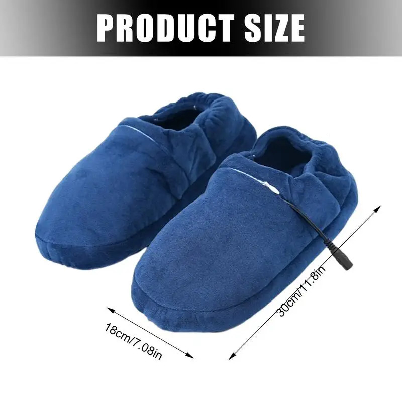 Home electric shoes USB heated foot heater anti slip cold weather product wool slider for reading traveling watching TV241018bj