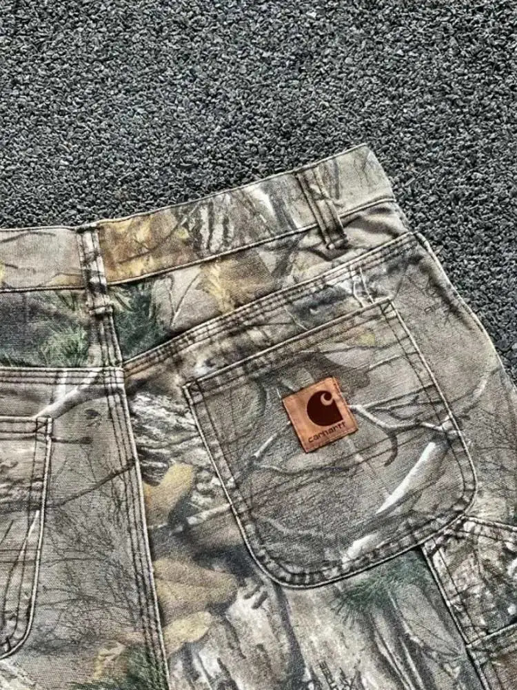 Summer treet Mens Camouflage Printed Straight Pants Amrican Casual Beach Jeans Male Vintage Washed Wide Leg Trousers 241018 - view 6