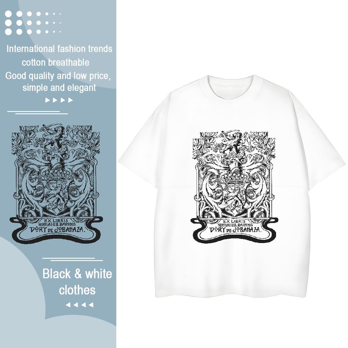 2024 DIY Womens T Shirts 230g Pure Cotton Crew Neck Breathable Summer Casual The Cross Couples T Shirts 5A Plus Size Cartoon Top Tees