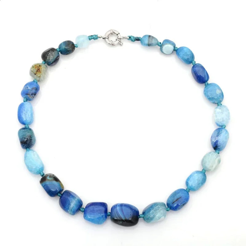 Natural stone irregular agate bead necklace suitable for women multi colored necklace handmade vintage party beach womens jewelry 241018