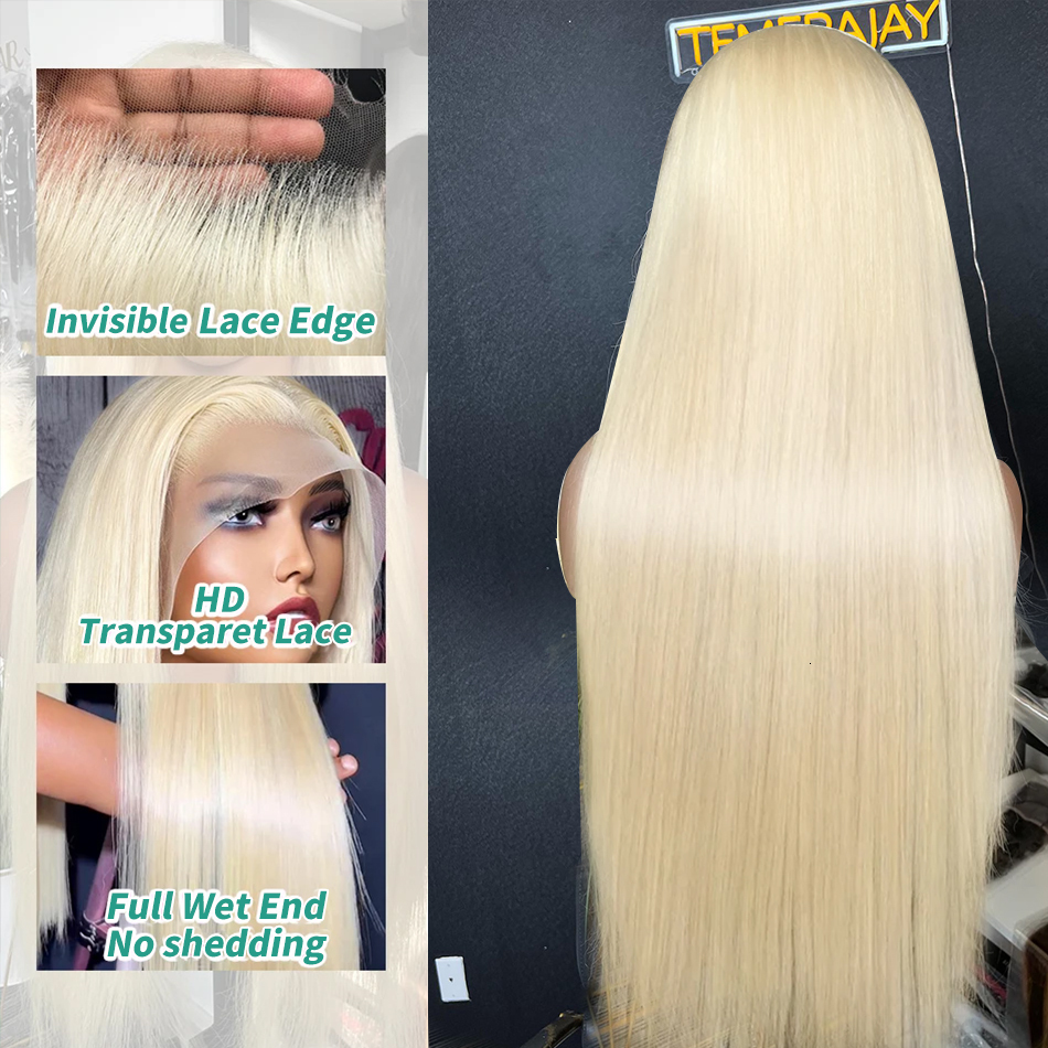 Poker Face 613 13X6 250% Honey Blonde Straight 40 42 Inches Front Human Wigs 13X4 Lace Frontal Wig Brazilian Remy Hair