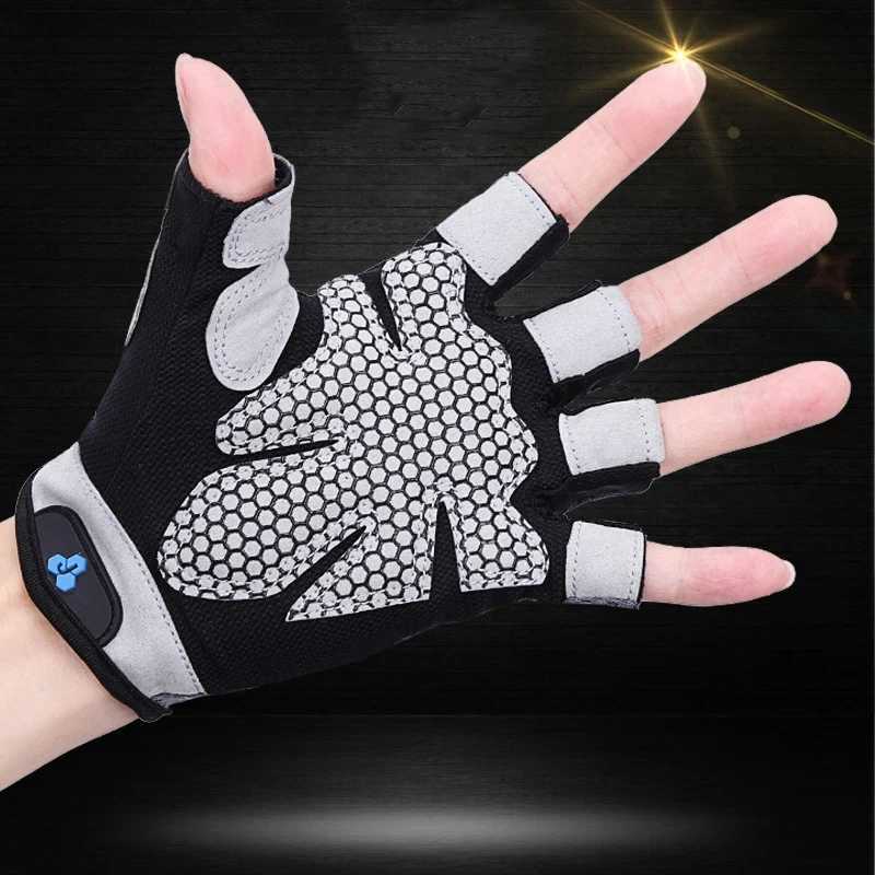 Outdoor Sports Fitness Bicycle Gloves Weightlifting Yoga Bell Non slip Breathable Half Finger GlovesW241018