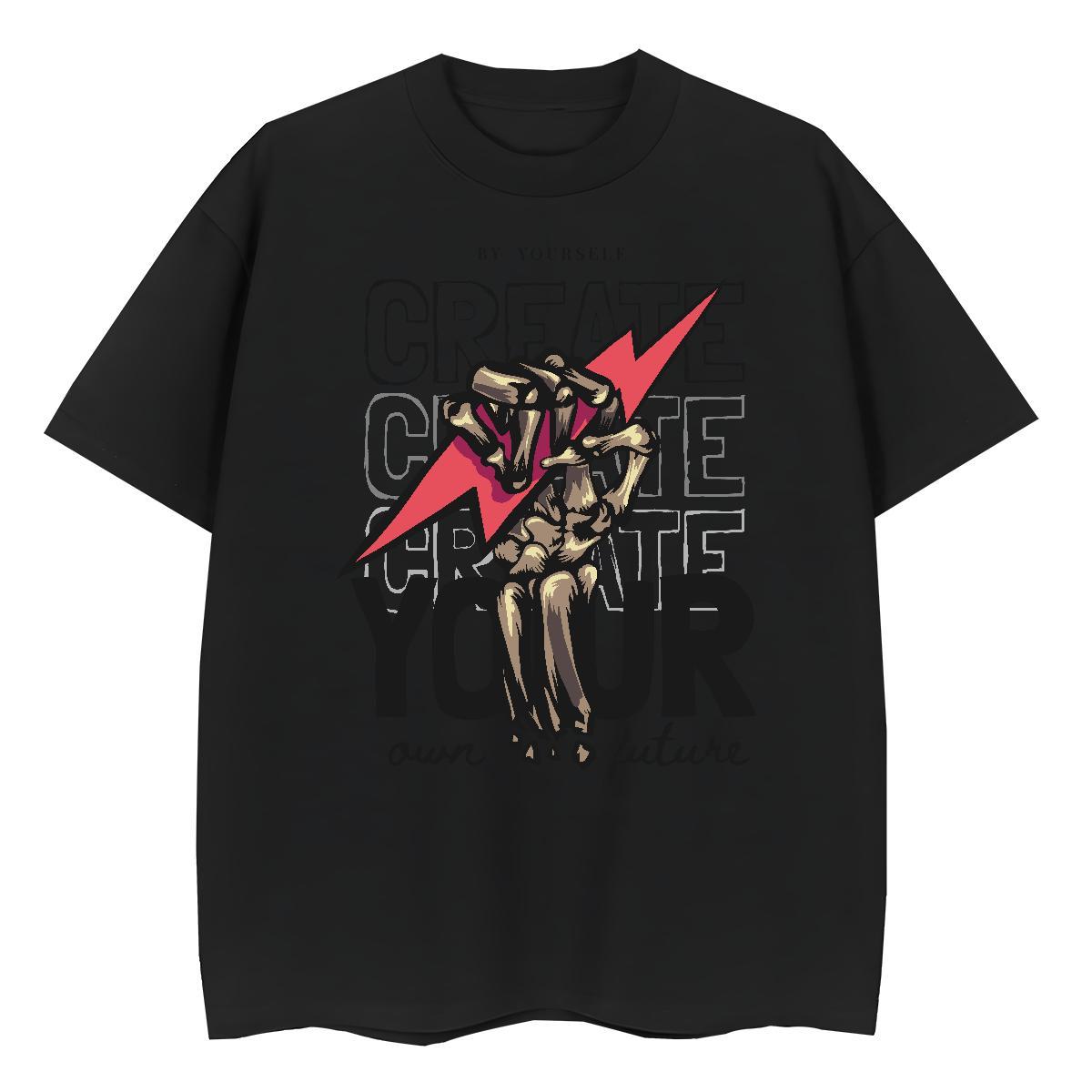 Factory Direct T Shirt For Woman 230g Pure Cotton O-Neck Short Sleeve Hip Hop Street skull Tshirt for Man Woman High quality DIY Anime Printed Wear