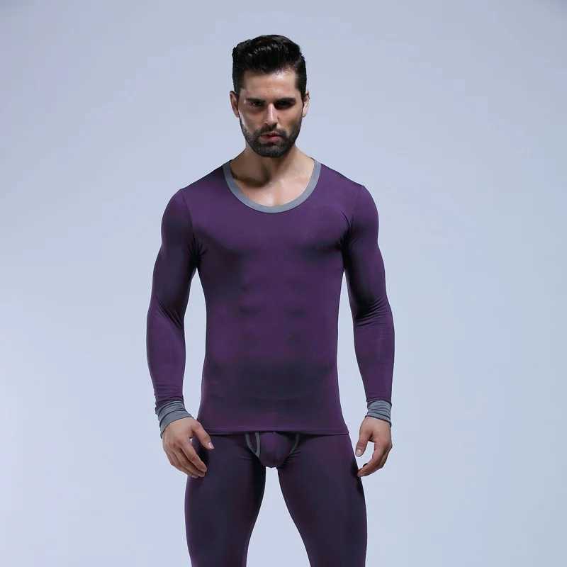 Men's Thermal Underwear Wangjiang WJ mens thermal underwear set thin skin friendly suitable for modular autumn clothing and autumn pants set 2006