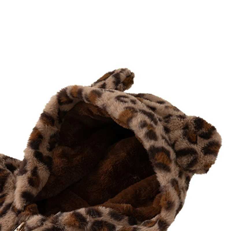 Childrens Womens Clothing Winter Leopard Coat Childrens Mens Wool Warm Hoodie Long Sleeve Hoodie M241018