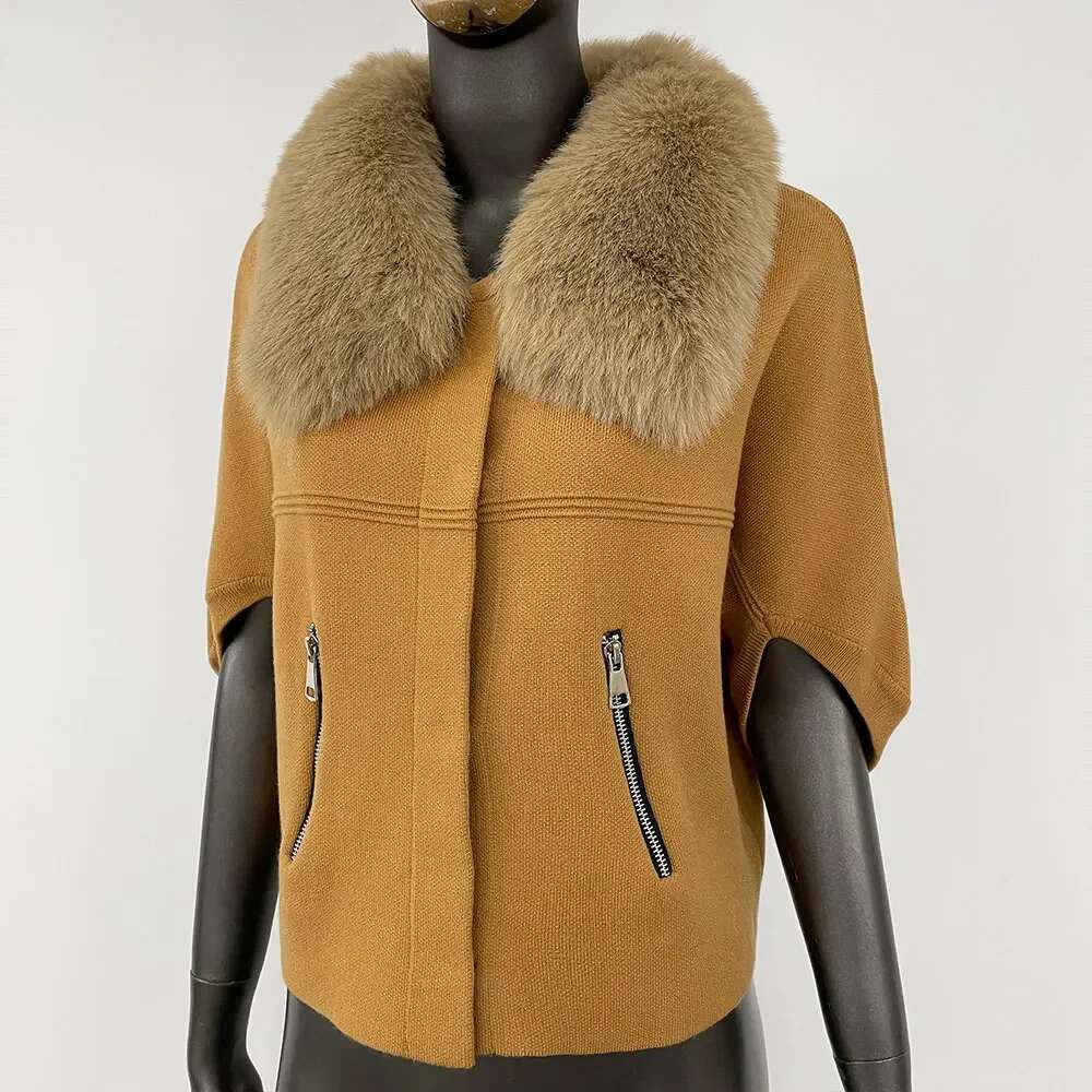 Knitwear Fashion Cropped Lady 2024 Autumn Winter Short Knitted Sweater Artificial Fur New Brazilian Cardigan Women