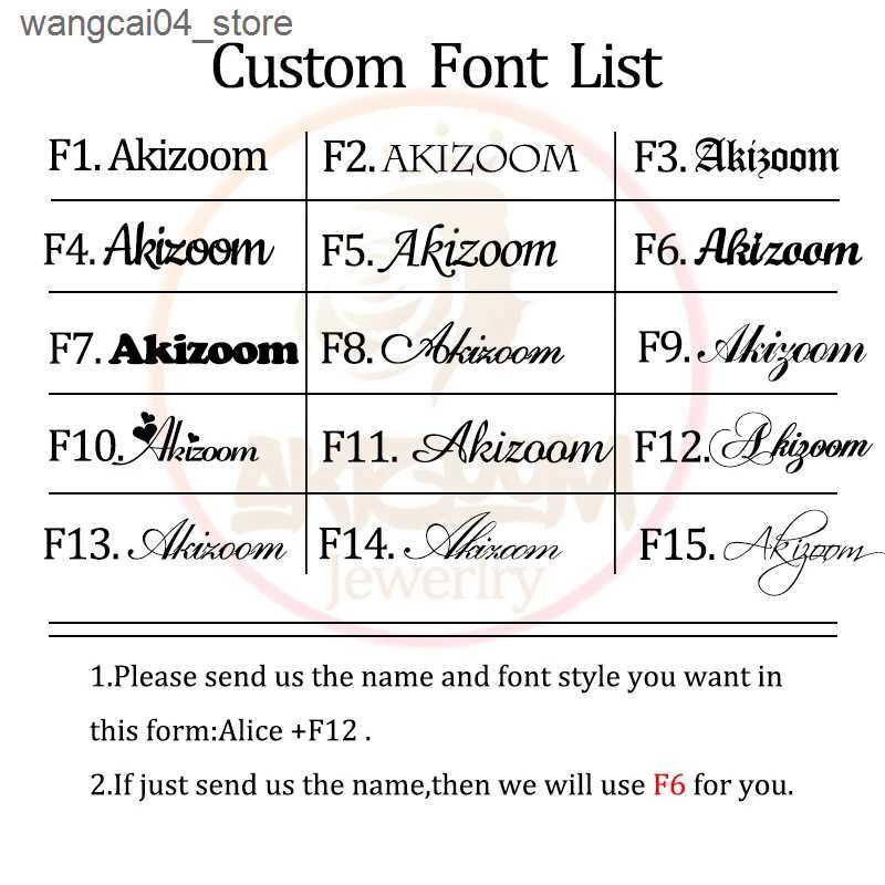 Chokers Akizoom Personalized Multi functional 1-6 Arabic Name Letter Necklace Stainless Steel Plated Chain Necklace Womens Jewelry Gift L240910