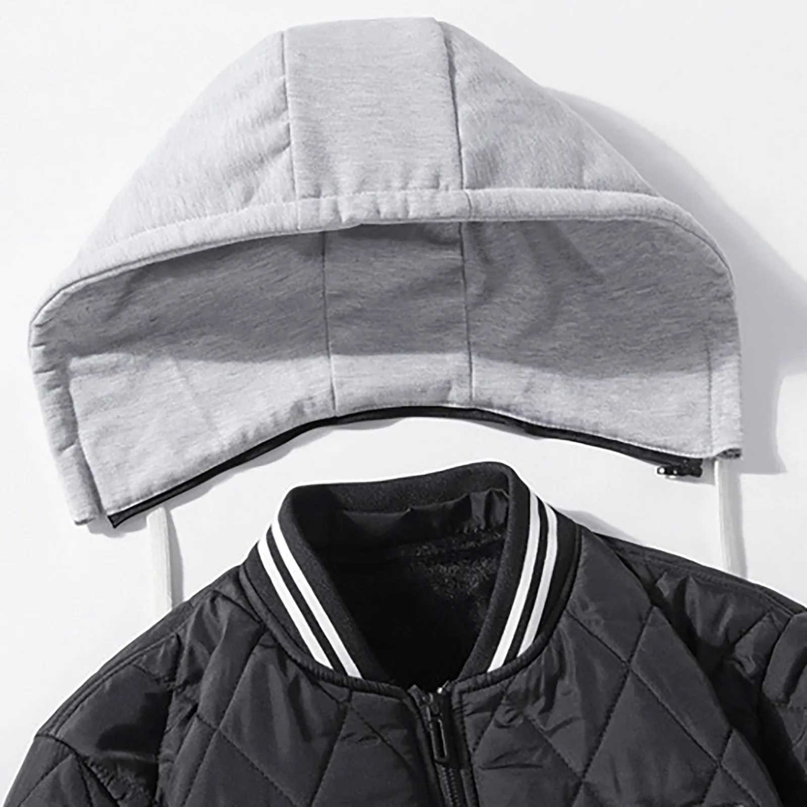 Men Padded Jackets Coats Hooded Detachable Baseball Bomber Jacket Warm Casual Business Loose Comfortable Outerwear Fall Coat LX241018