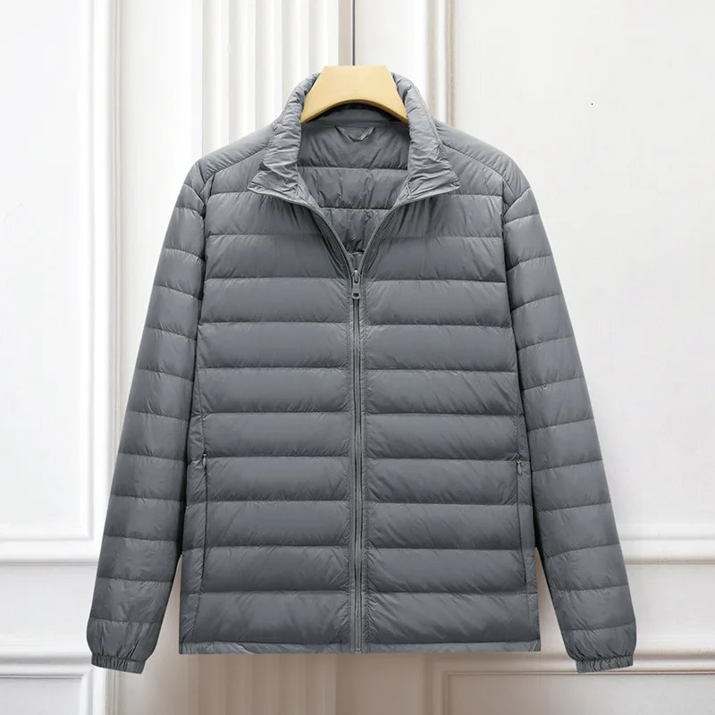 Cottonpadded Jacket: Duck Down, Green & White, Warm Winter Coat For Middle-Aged Men