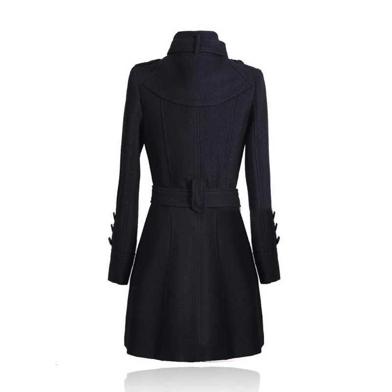 2024 Autumn And Winter Fashion Slim Waist Large Size Woolen Coat Long Woolen Coat Windbreaker Jacket Female Tie W665X241009
