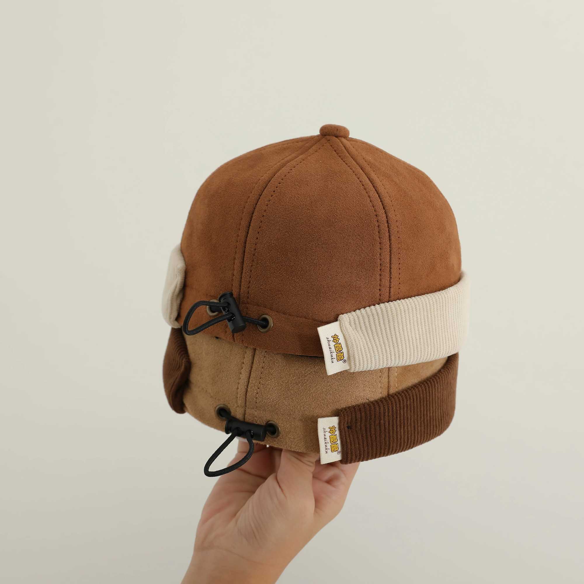 Autumn Winter Kids Landlord Hats Brimless Solid Color Adjustable Boy Girl Sunshade Melon Hats Children Docker Caps LX241018