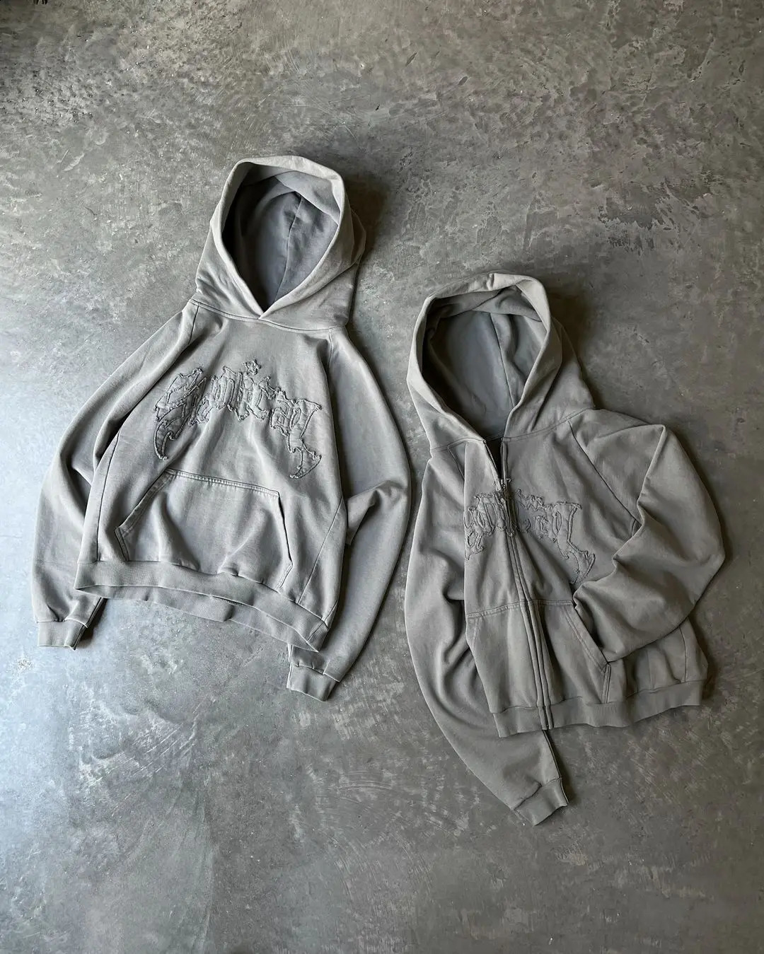 High Street Retro Streetwear Solid Color Embroidered Letters Womens Hoodie Sweatshirt Casual Men and Women Same Style Y2k Tops 241017