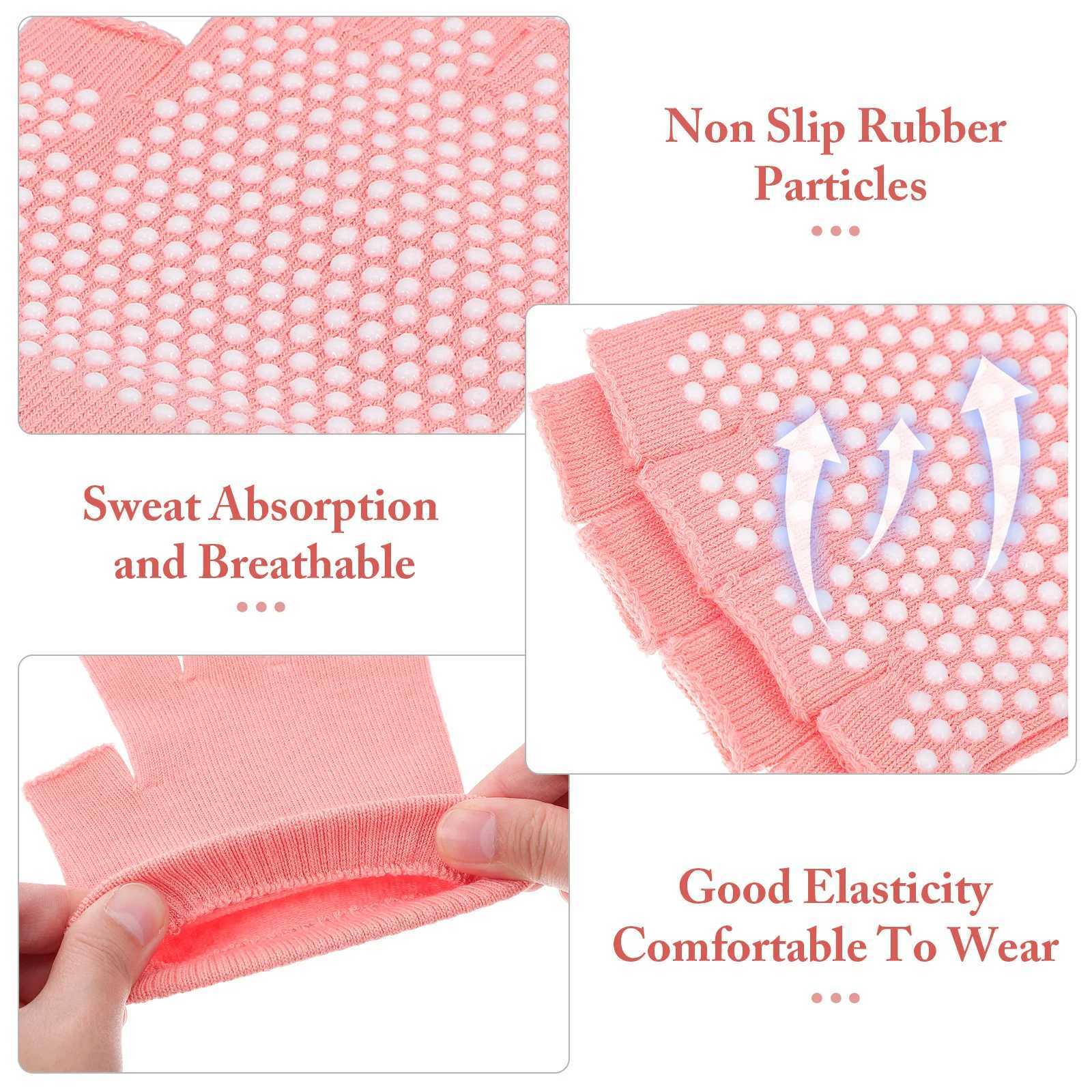 4 pairs of yoga cycling anti slip gloves ladies grip skiing grip cotton fingers womens fitnessW241018