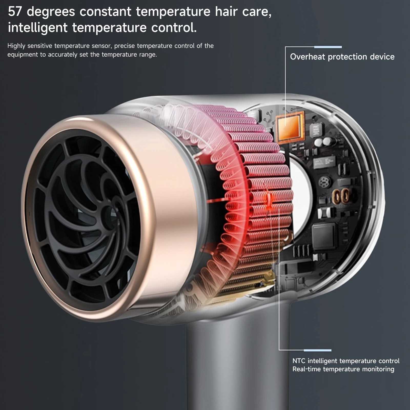 Wireless hair dryer charging plug 2-in-1 hair dryer negative ion hair dryer 3-speed adjustment W241018