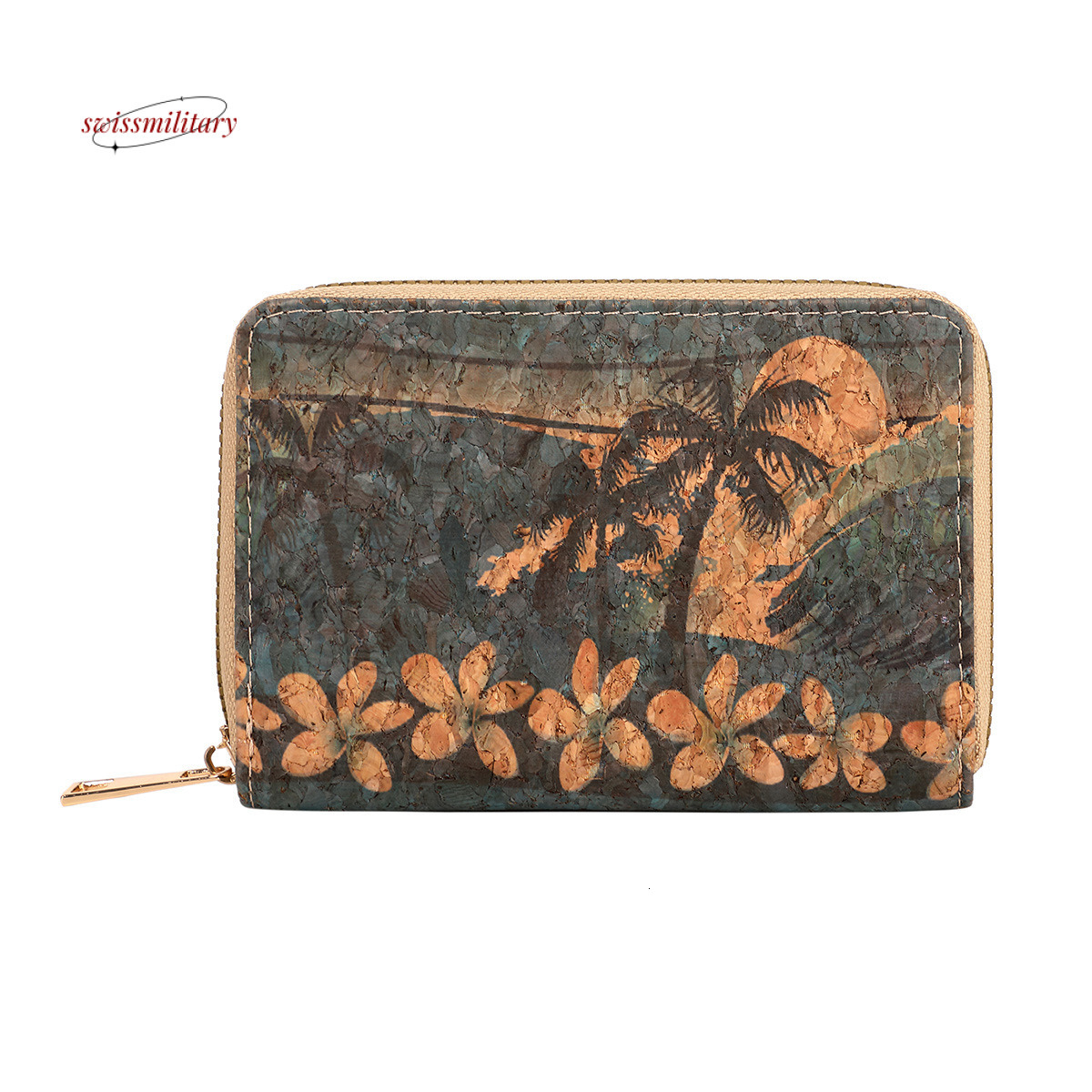 Artistic and personalized printed women's short wallet 2024 new niche design wood grain large capacity coin purse #12 swissmilitary