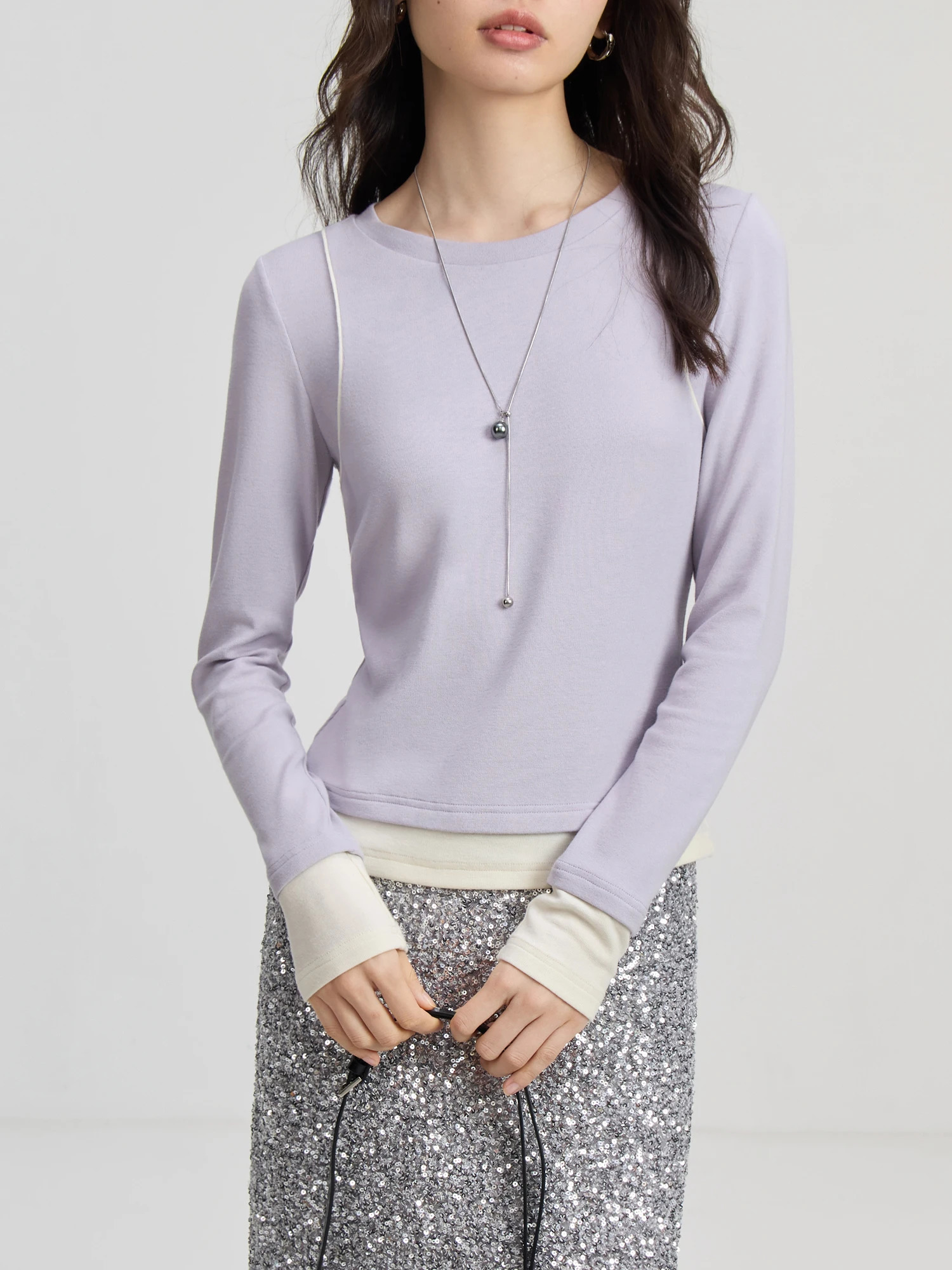 ZIQIAO Casual Versatile Tshirt Womens Long Sleeves Autumn n Round Neck Slim Fit Top For Female 24ZQ93063 241018