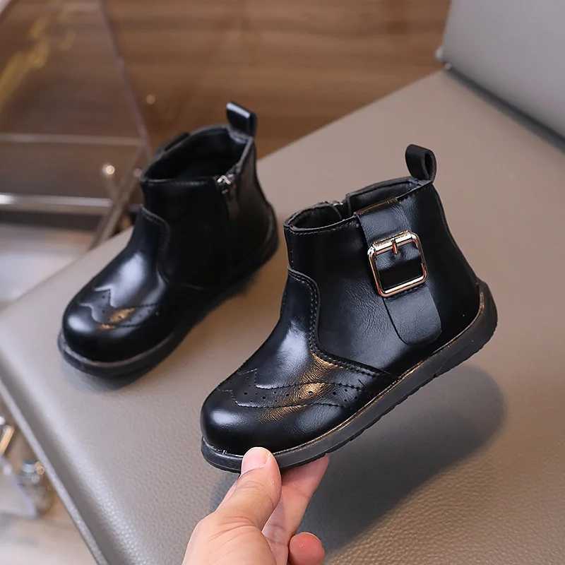 Boots 2024 Spring Autumn Childrens Boot Non-slip Kids Shoes Boots for Girl Fashion Simple Classic Boys Causal Ankle Boots Fashion New H241018