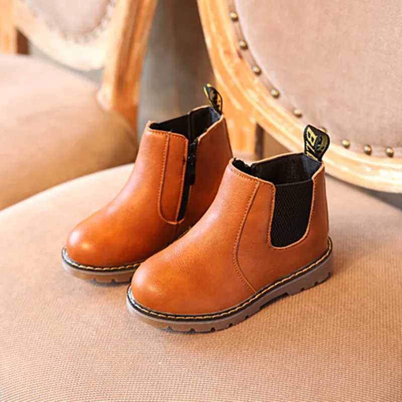 Boots Botas Soft soled Childrens Boots Autumn New Plush Boys Ankle Boots British Girls Boots Retro Fashion Short Boots Childrens Shoes Zapatos Ni a H2