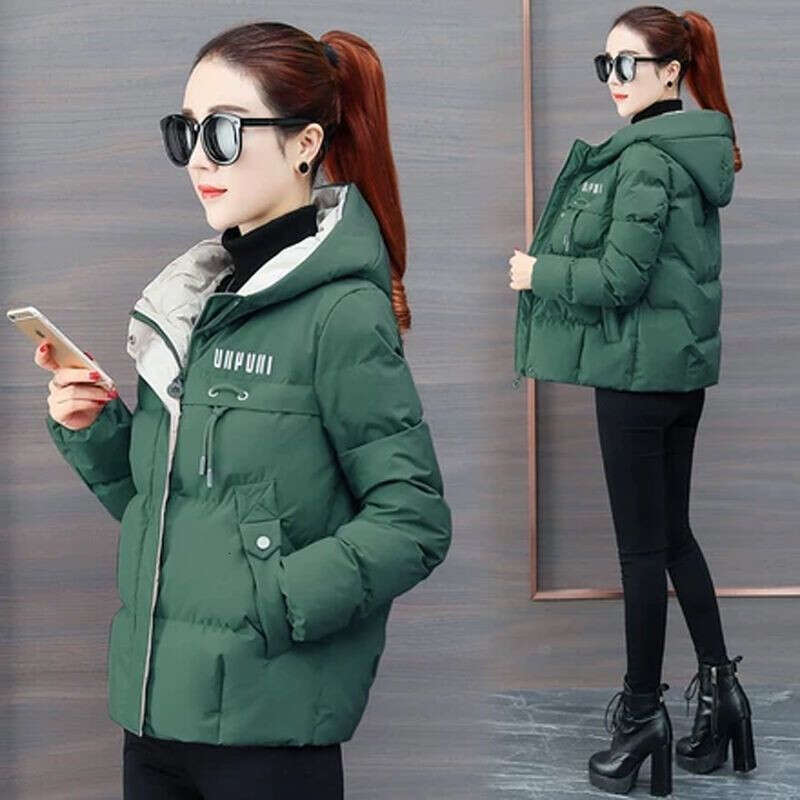 Winter Jacket Women 2024 New Casual Hooded Thick Down Cotton Padded Parka Female Jacket Short Coat Slim Warm Outwear