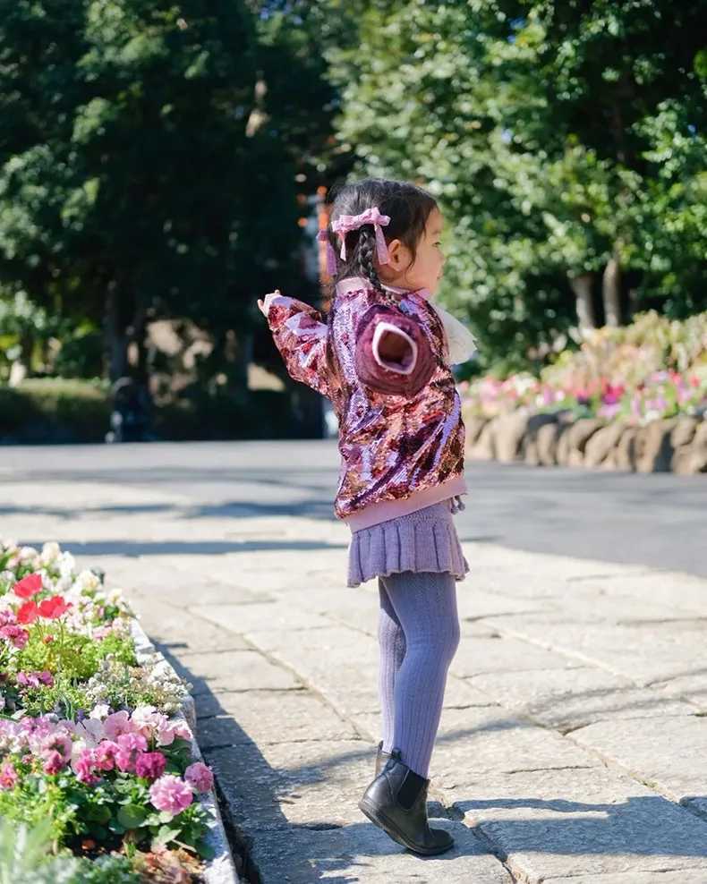 Spring/Summer New Childrens Clothing Ks Love Glitter Girls Coat Mother Childrens Flash Jacket Cute M241018