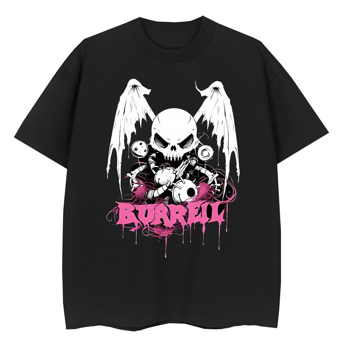 Fashion New T Shirts Women 230g Pure Cotton Crew Neck Street skull Unisex Tshirts Designer Custom Print Plus Size Tees