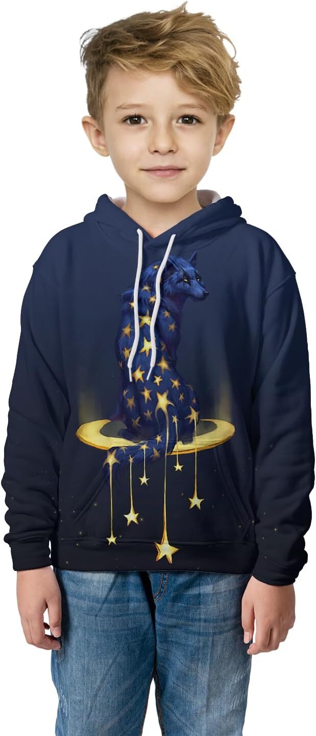 Hoodie for Mens Womens Kids Hoodies Girls Sweatshirt For Wolf Cat Dog Trend and fashion Teen Boys Hoodie Colorful Tie Dye Galaxy Graphic Hoodies sweat