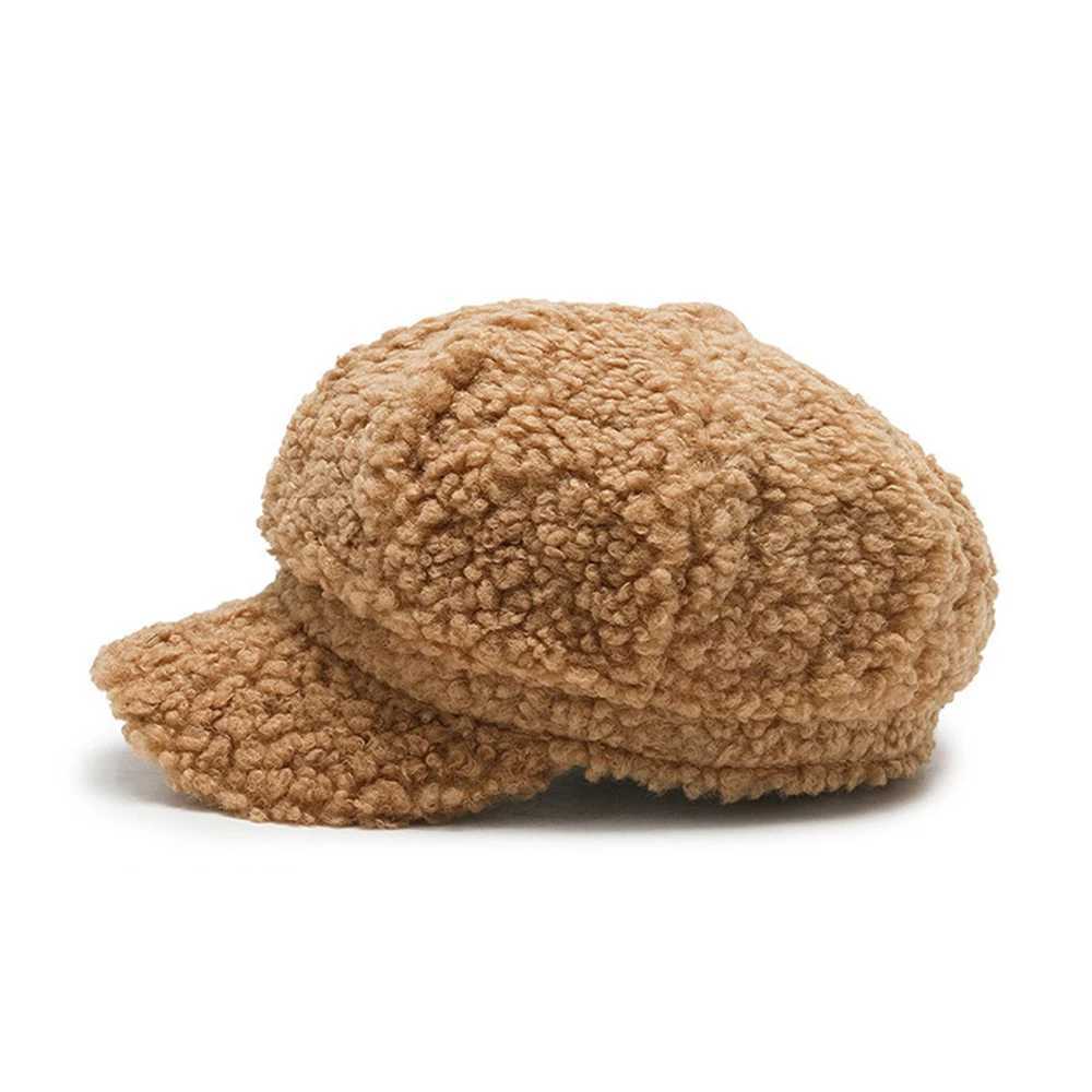 Womens Lamb Wool Berets Autumn and Winter Fashion All-match Hat Painter Octagonal CapX241018