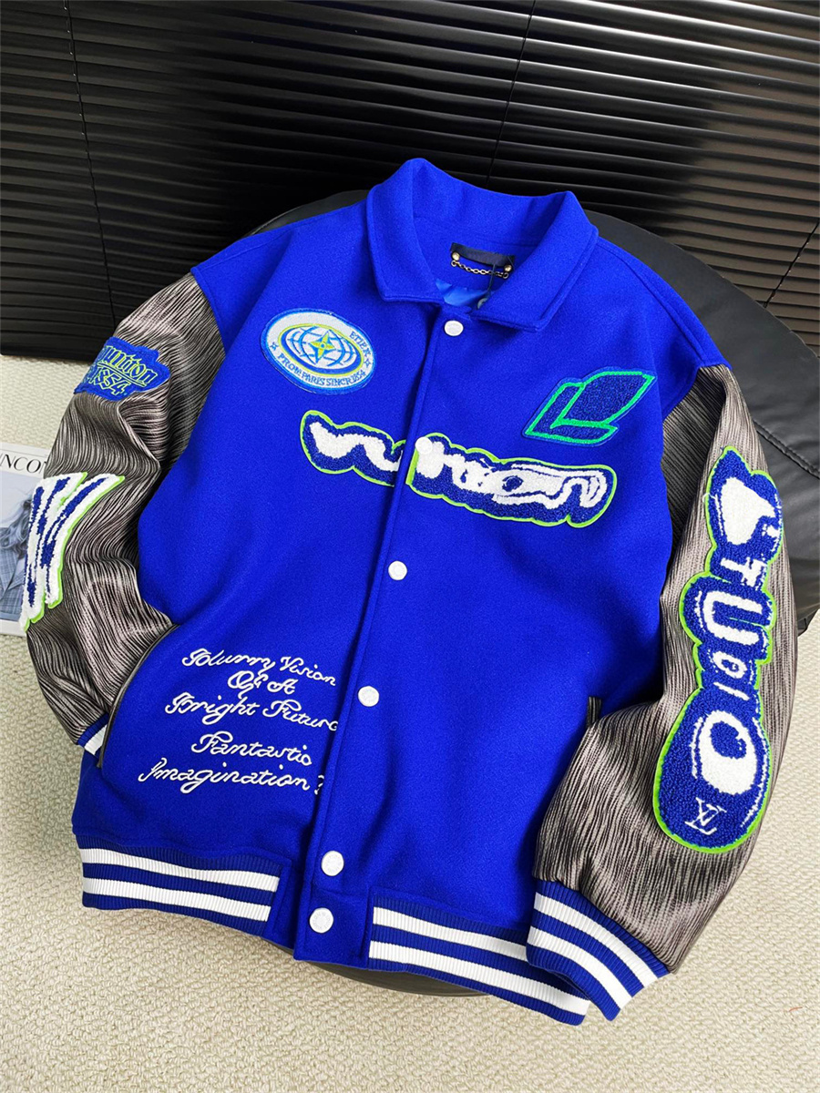 Varsity Jacket for Men Teenagers Chic Letter Print Heavy Embroidery Casual Baseball Coat for Fall and Winter Long Sleeve Daily Wear European size S-XL A3