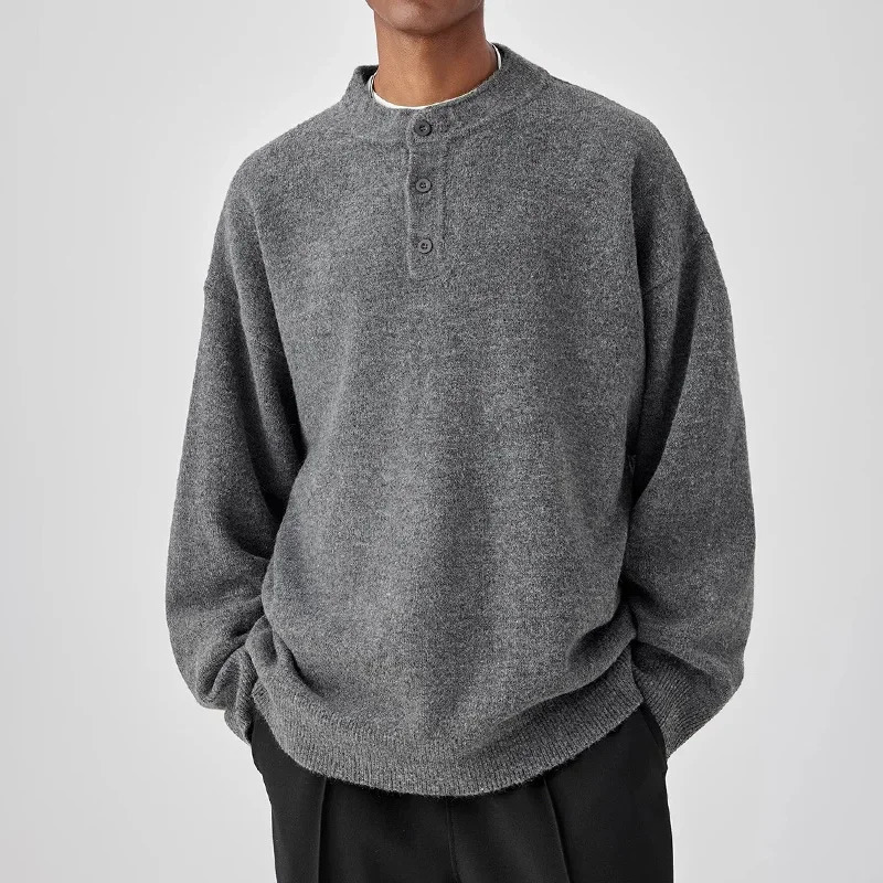 Mens Autumn and Winter Sweater Knitwear Lazy Senior Neutral Top Womens Casual Crewneck 241018