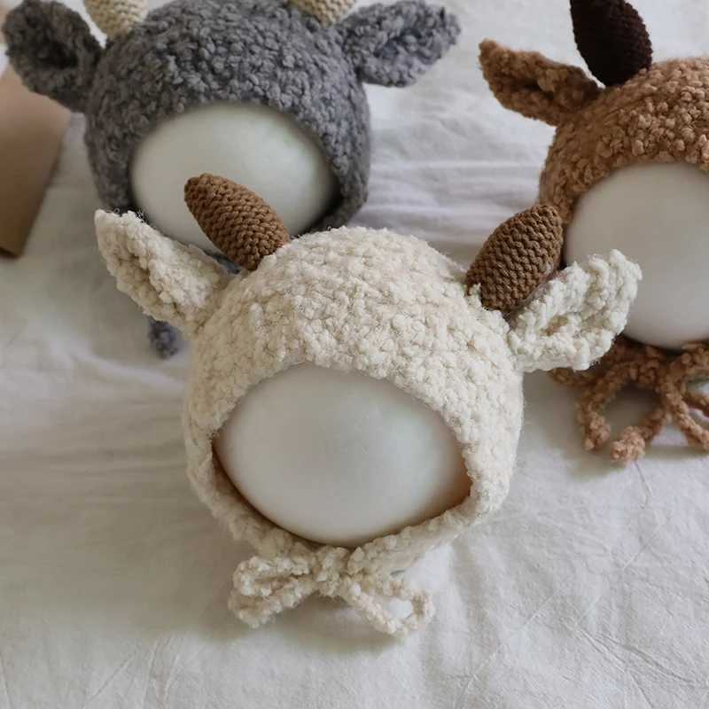 Autumn And Winter Baby Hat Cute Sweet Lamb Ear Plush Warm Soft Hat Baby Small Wool Hat Solid Ear Cap Hat Baby Accessories LX241018
