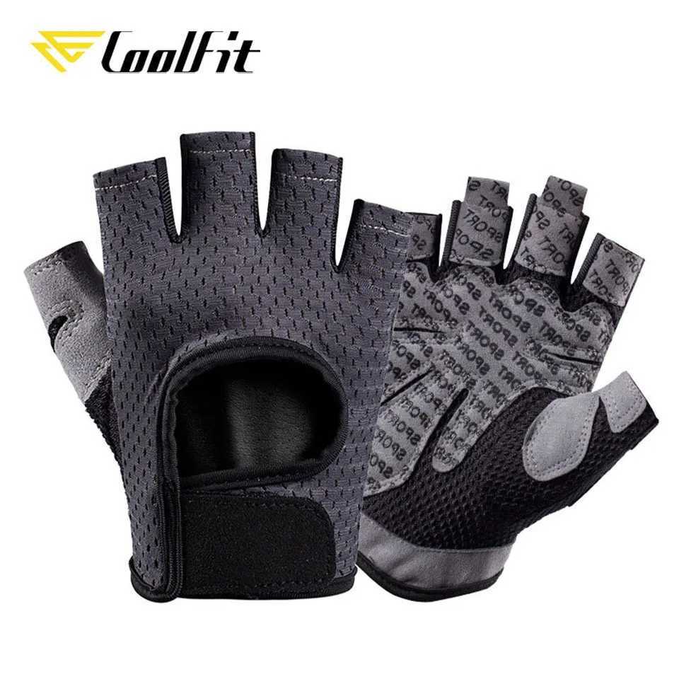 CoolFit Breathable Fitn Gloves Silicone Palm Hollow Gym Gloves Weightlifting Training Dumbbells Crossfit FitnessW241018