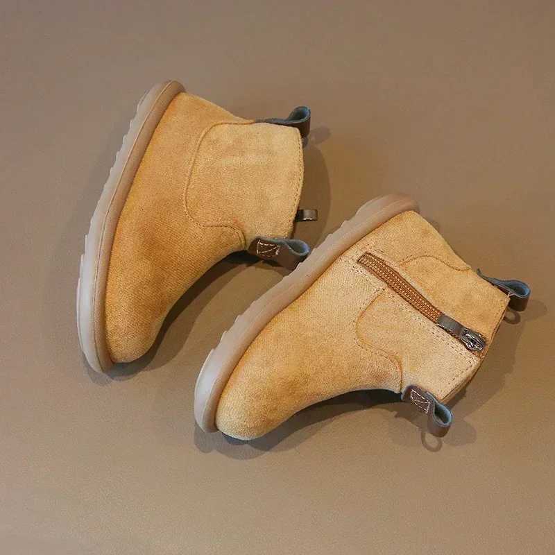 Boots Autumn and Winter Baby Boys and Girls Boots Oxford Suede Childrens Casual Shoes Outdoor Non slip Baby Shoes Plush Childrens Ankle Boots H241018