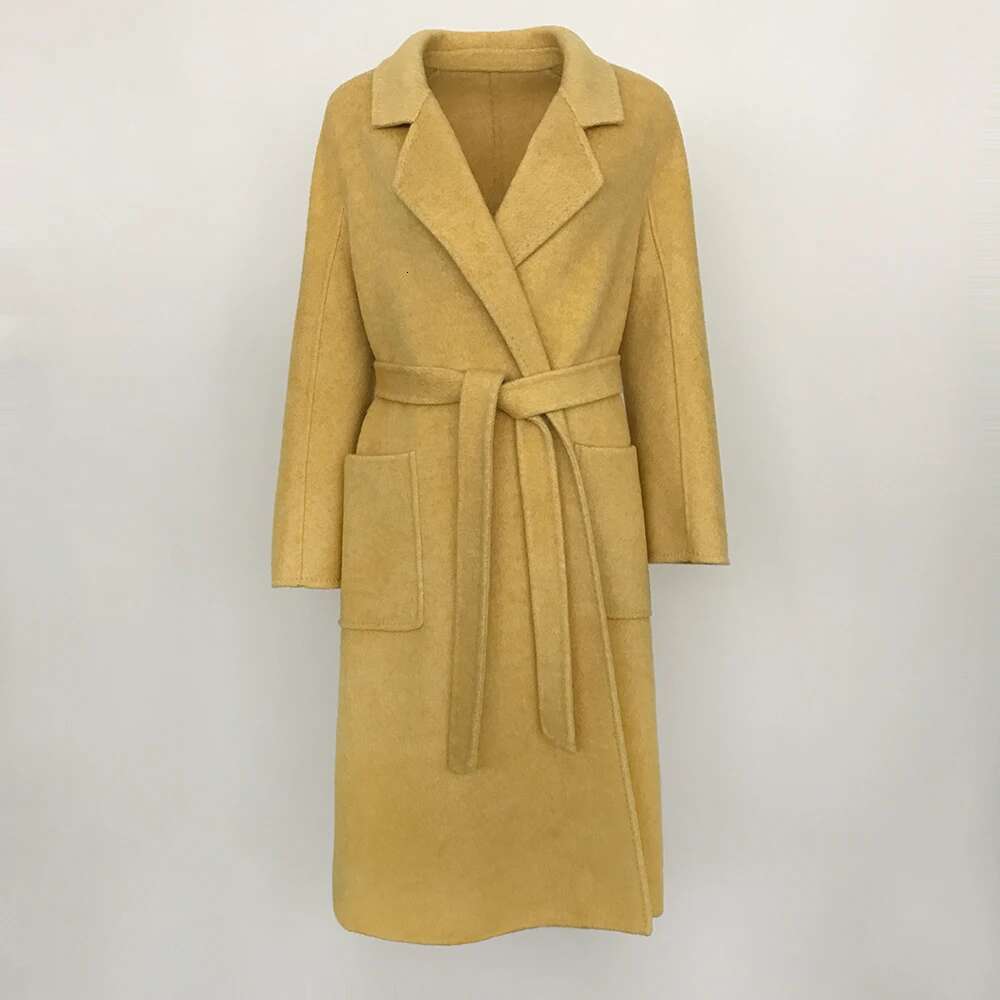 European Long Loose Wool Jacket Female Casual Fashion Office Lady 2024 Autumn Winter New Double-Sided Cashmere Coat Women