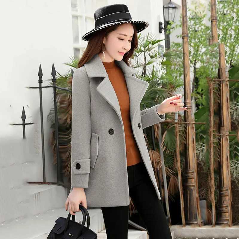 2025 Spring Autumn Woolen Jacket Female Korean Version Fashion Slim Fit Outcoat Temperament Elegant Short Woolen Coat Women TopsX241009