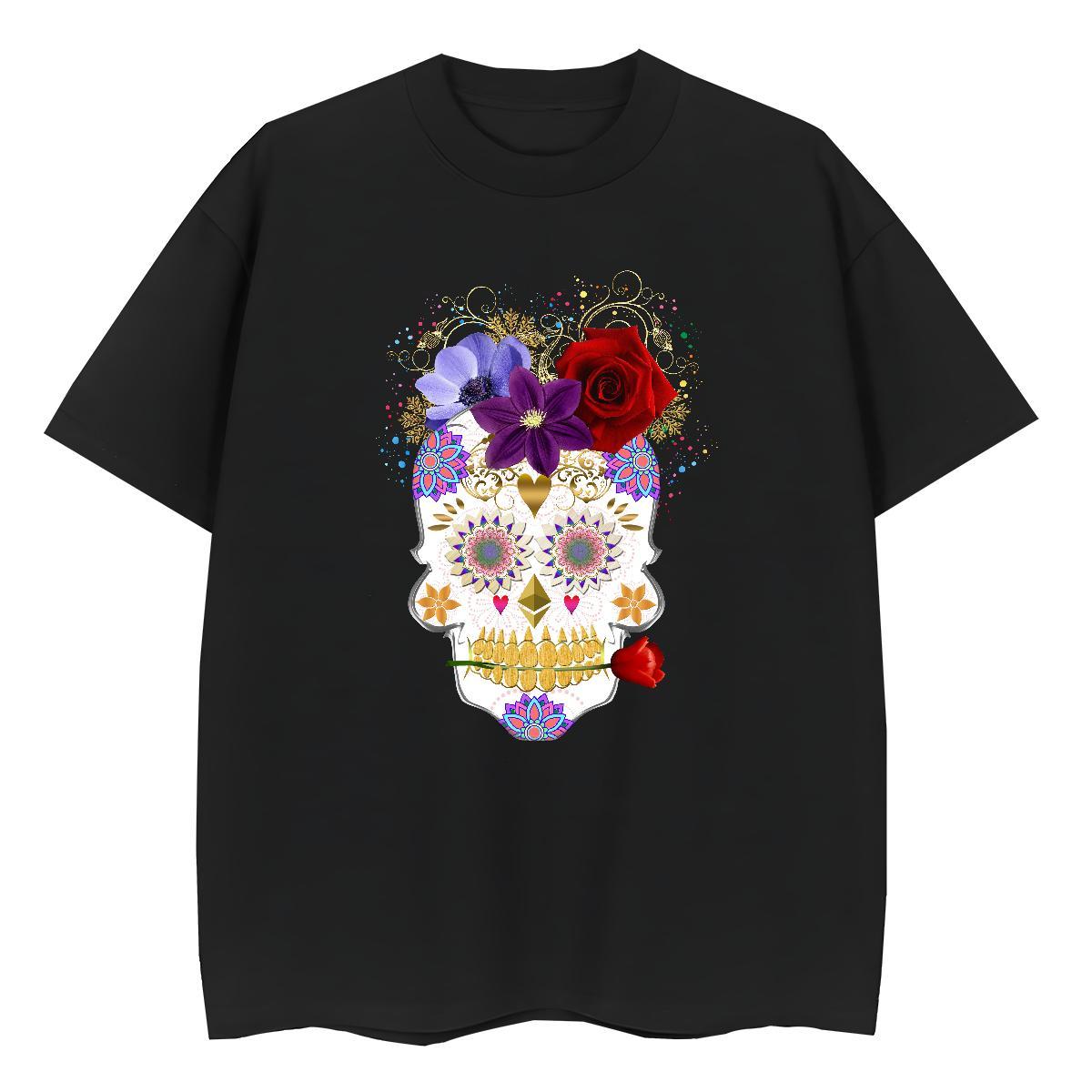 Designer T-Shirts 230g 100% Cotton Crew Neck Breathable Spring Summer flower Tshirt for Man Woman Soft Anime Oversized Tops Shirt