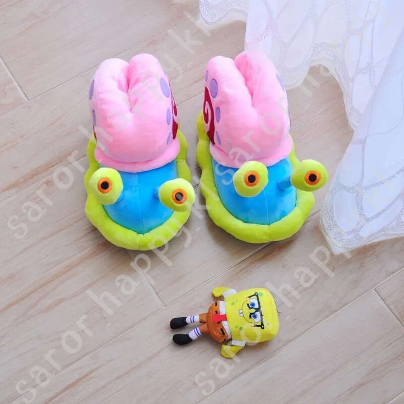 2022 Cartoon Slippers Women Funny Cute Snail Home Plush Shoes Indoor Cozy Flat Slides Furry Warm Winter Slipper Girl Flip Flop 746