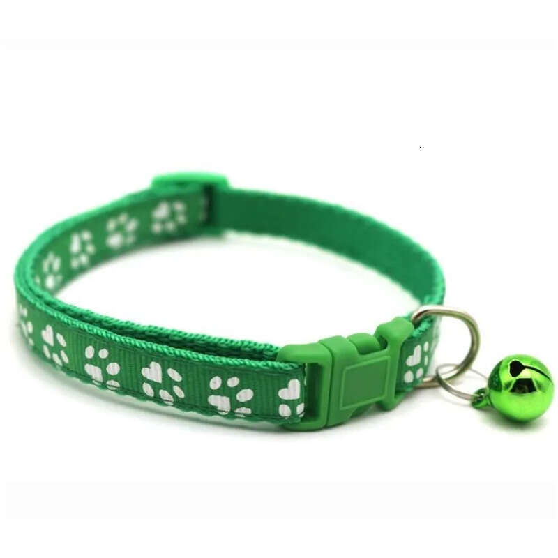 Patch Pet Footprint Dog Collars 1.0 Collar Cat Single With Bell Easy To Find Leashes Length 19-32Cm