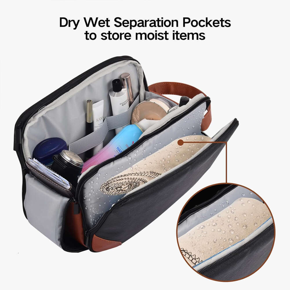 Large Toiletry Organizer Dopp Kit Makeup Bag Waterproof Cosmetic Bags Men's Travel Necessaire