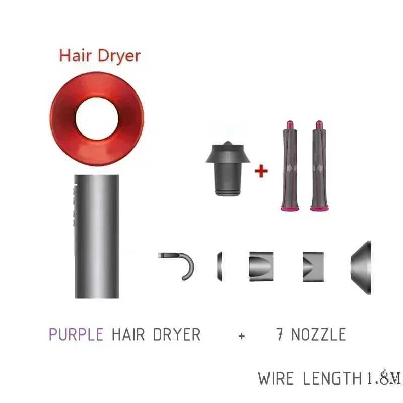 1.8m bladeless hair dryer powerful hair dryer fast drying travel home hair dryer anionic hair salon tool W241018