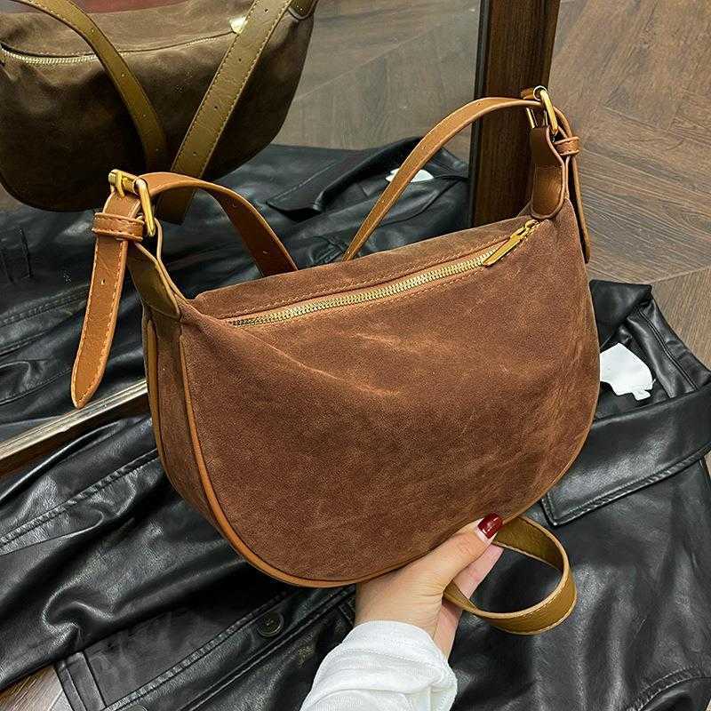 CMM Texture Suede Bag for Women Autumn and Winter New Fashion Trend Shoulder Bag Casual Crossbody Dumpling Bag