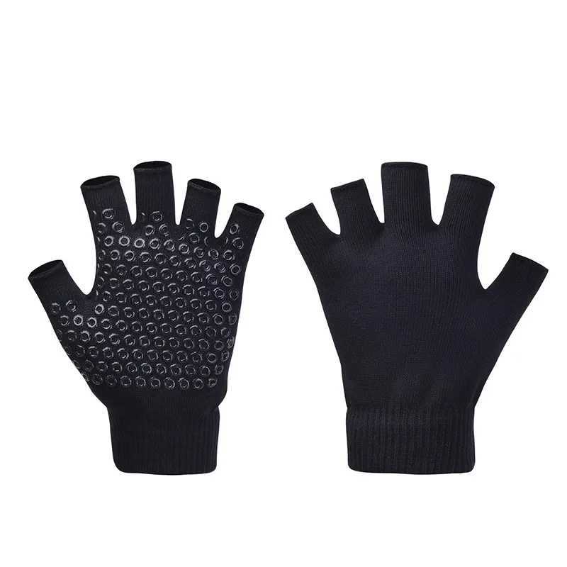 Half finger yoga gloves Pilates gloves winter warm gloves anti slip open finger accessoriesW241018